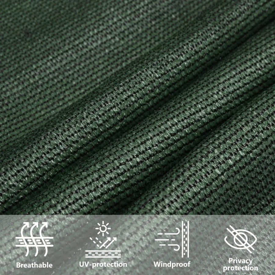 Voile d'ombrage 160 g/m² Vert foncé 3,6x3,6 m PEHD - 11