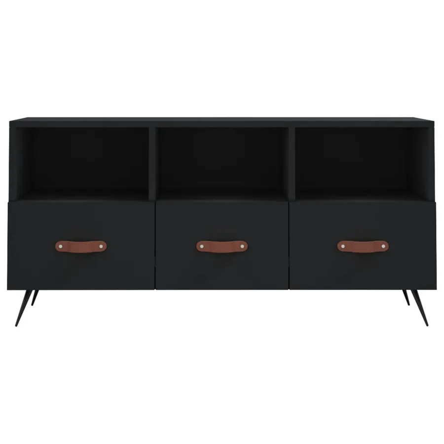 Meuble TV noir 102x36x50 cm bois d'ingénierie - 5
