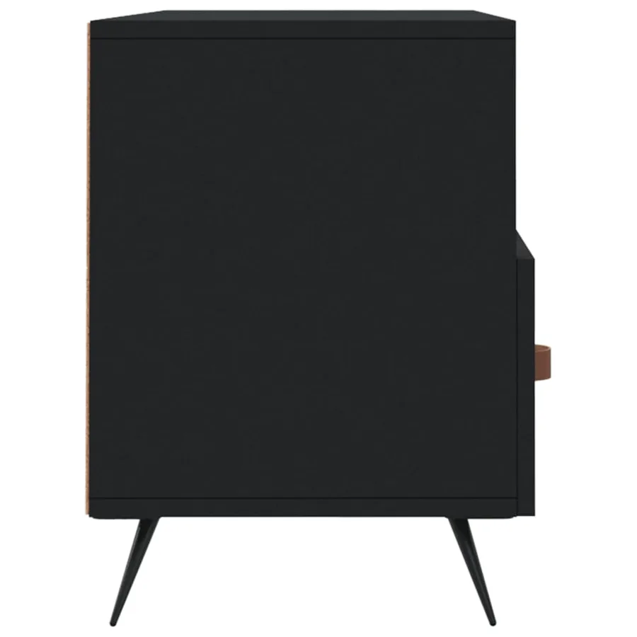 Meuble TV noir 102x36x50 cm bois d'ingénierie - 7