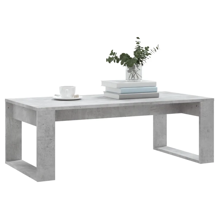 Table basse gris béton 102x50x35 cm bois d'ingénierie - 3