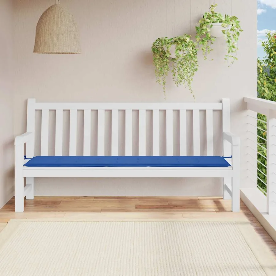 Coussin de banc de jardin bleu royal 200x50x3 cm tissu oxford