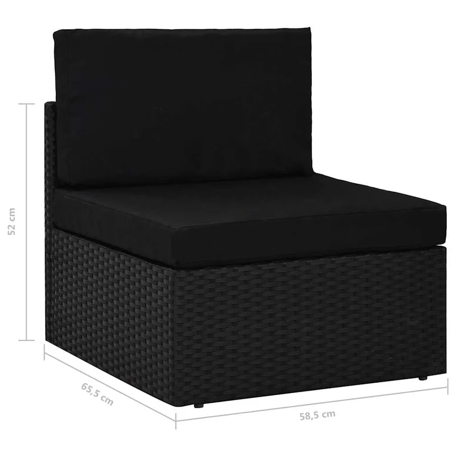 Salon de jardin 4 pcs Résine tressée Noir - 14