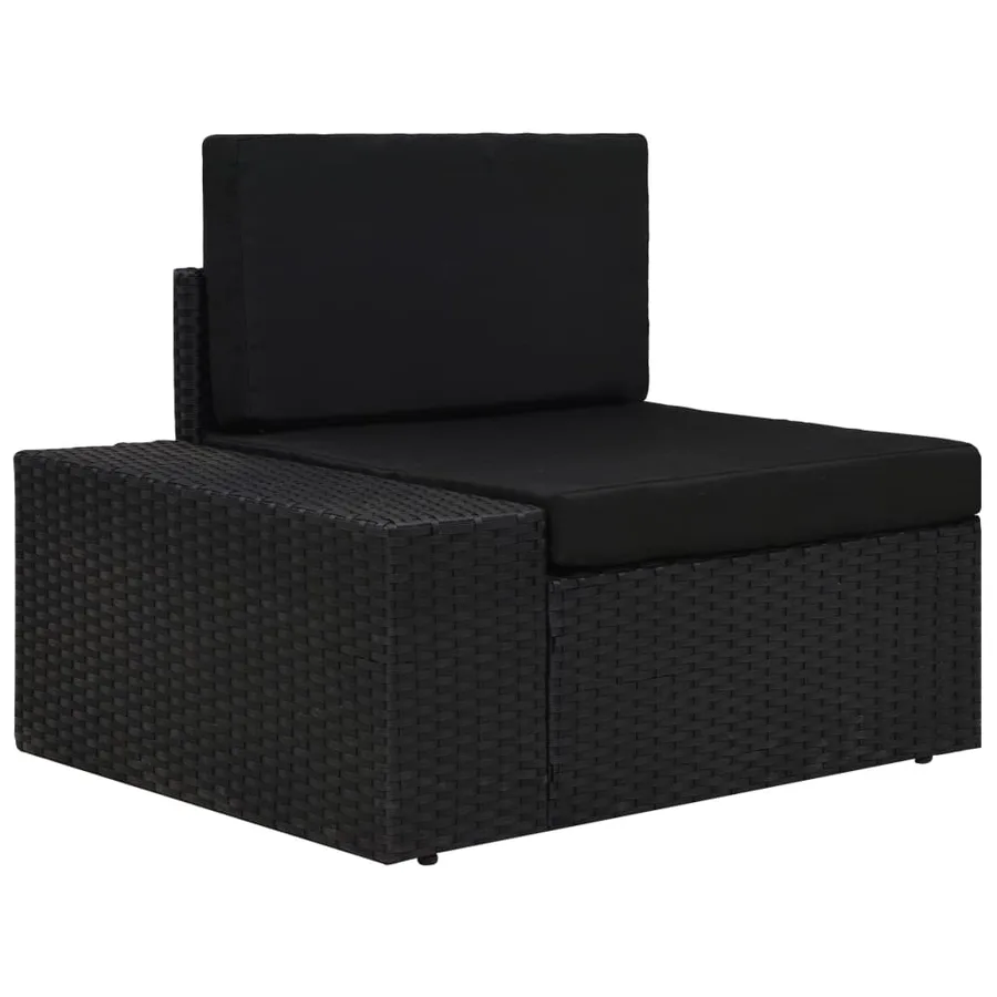 Salon de jardin 4 pcs Résine tressée Noir - 4