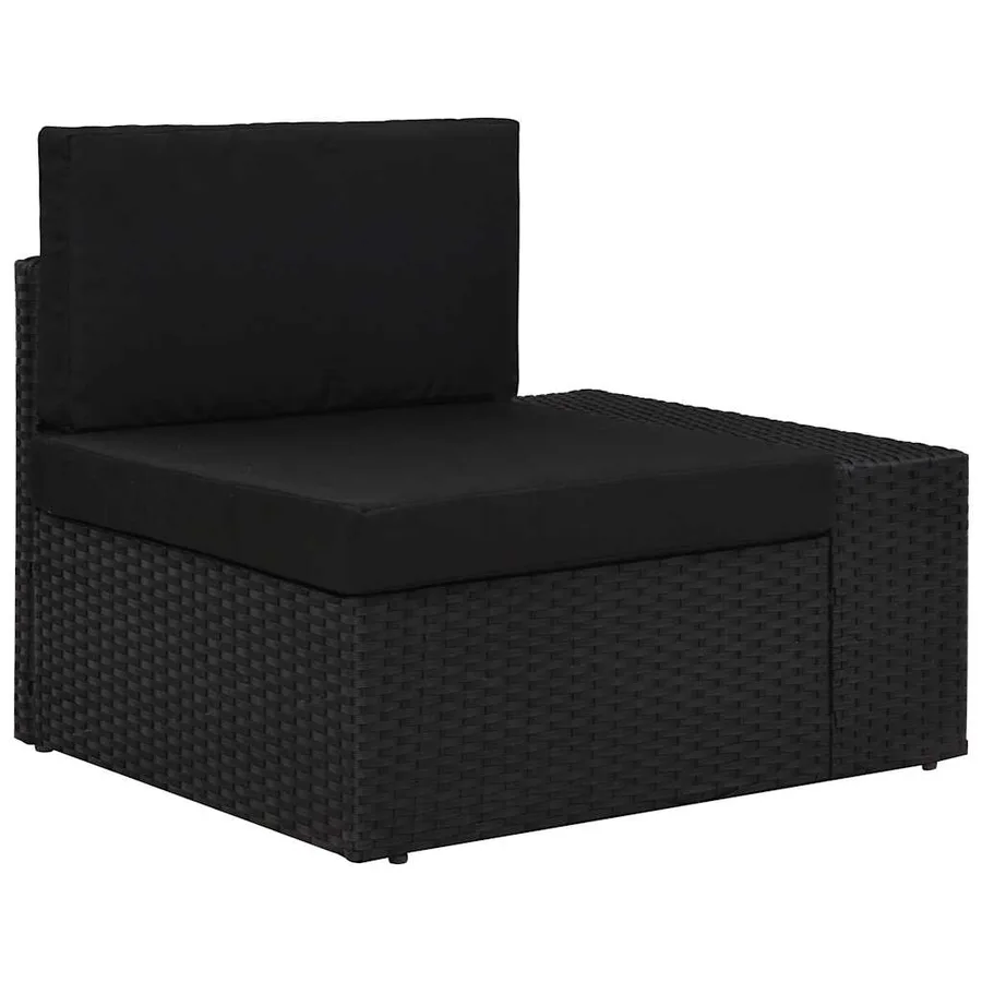 Salon de jardin 4 pcs Résine tressée Noir - 6