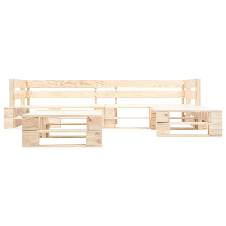 Canapés de jardin palette 4 pcs Naturel Bois - 2