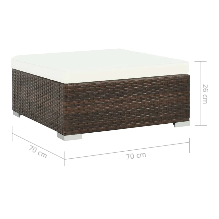 Salon de jardin 6 pcs avec coussins Résine tressée Marron - 10