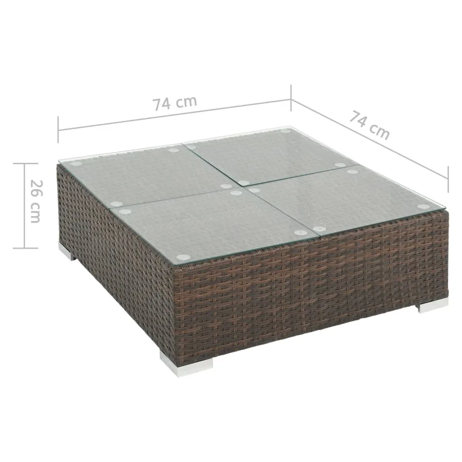 Salon de jardin 6 pcs avec coussins Résine tressée Marron - 11
