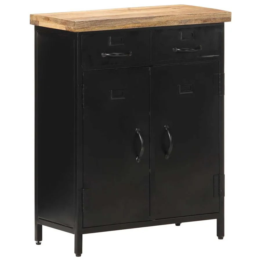 Buffet 60x30x76 cm Bois de manguier brut - 12