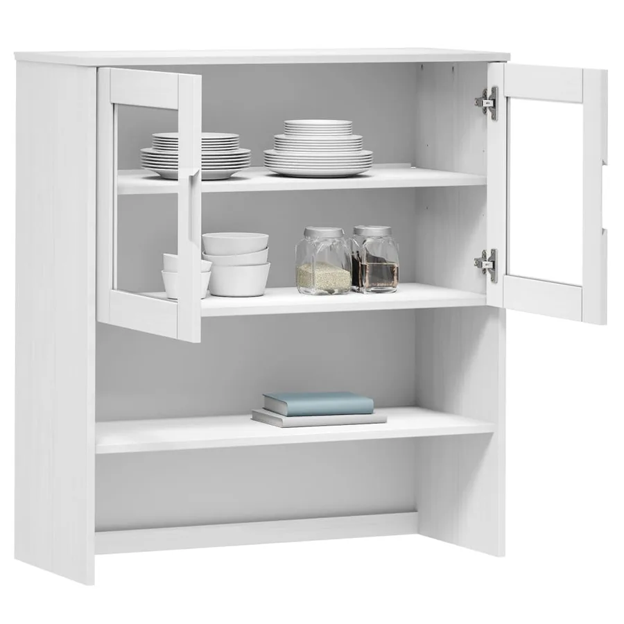 Dessus de buffet MOLDE Blanc 90x35x100 cm Bois massif de pin - 3