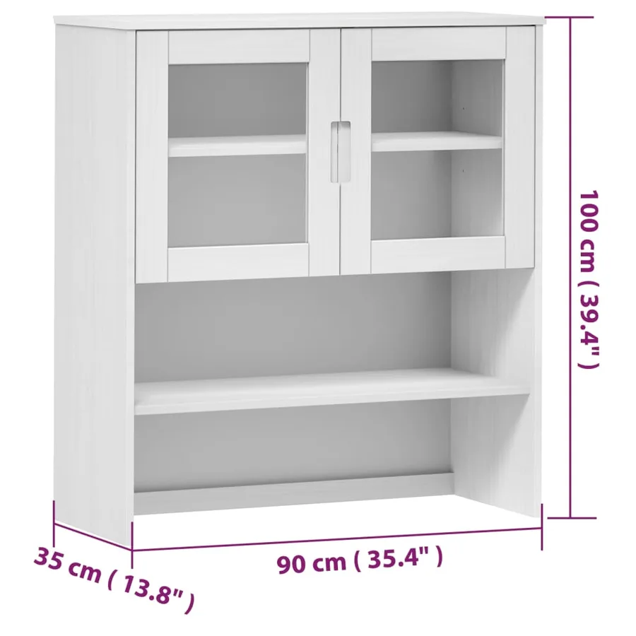 Dessus de buffet MOLDE Blanc 90x35x100 cm Bois massif de pin - 8