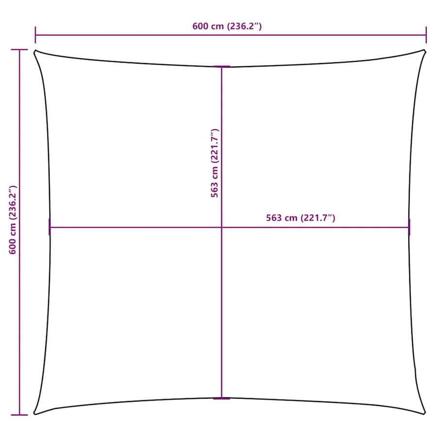 Voile de parasol Tissu Oxford carré 6x6 m Blanc - 10