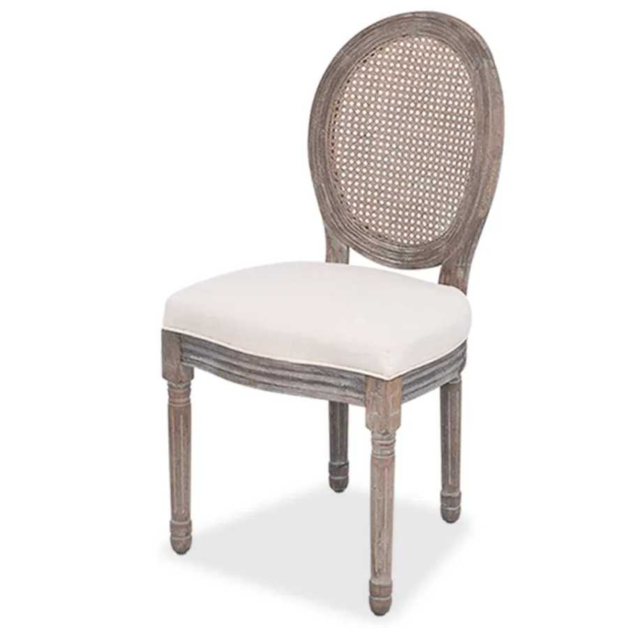 Chaises à manger lot de 2 crème tissu - 2