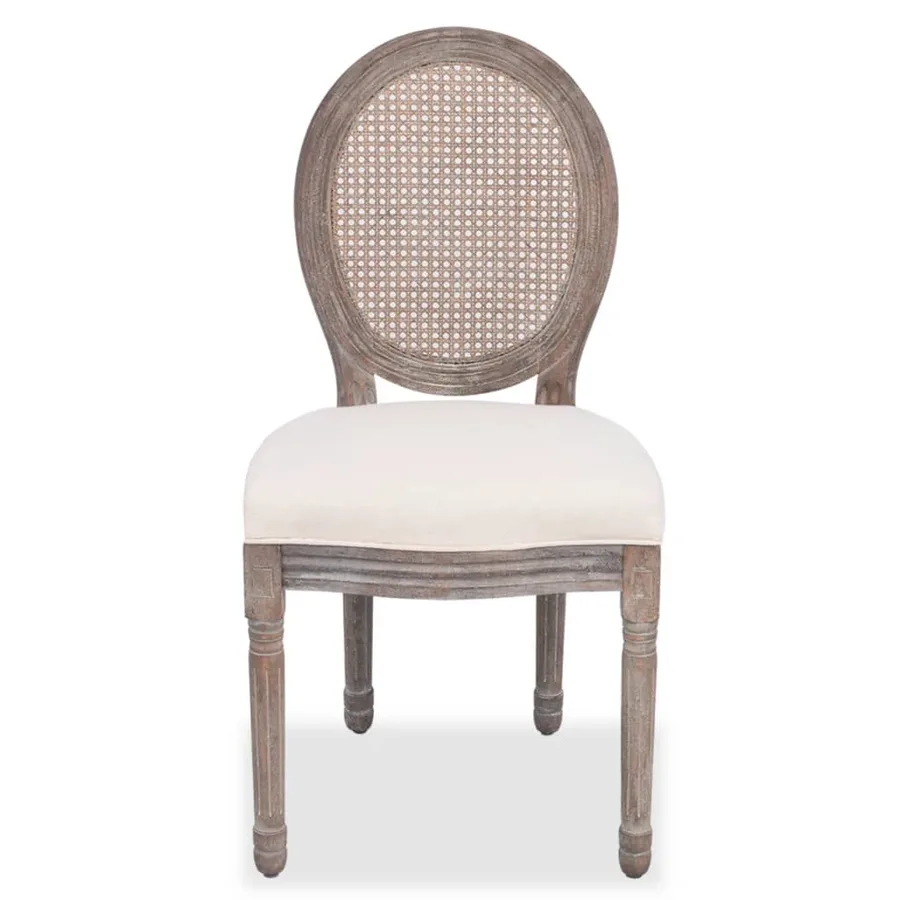 Chaises à manger lot de 2 crème tissu - 3
