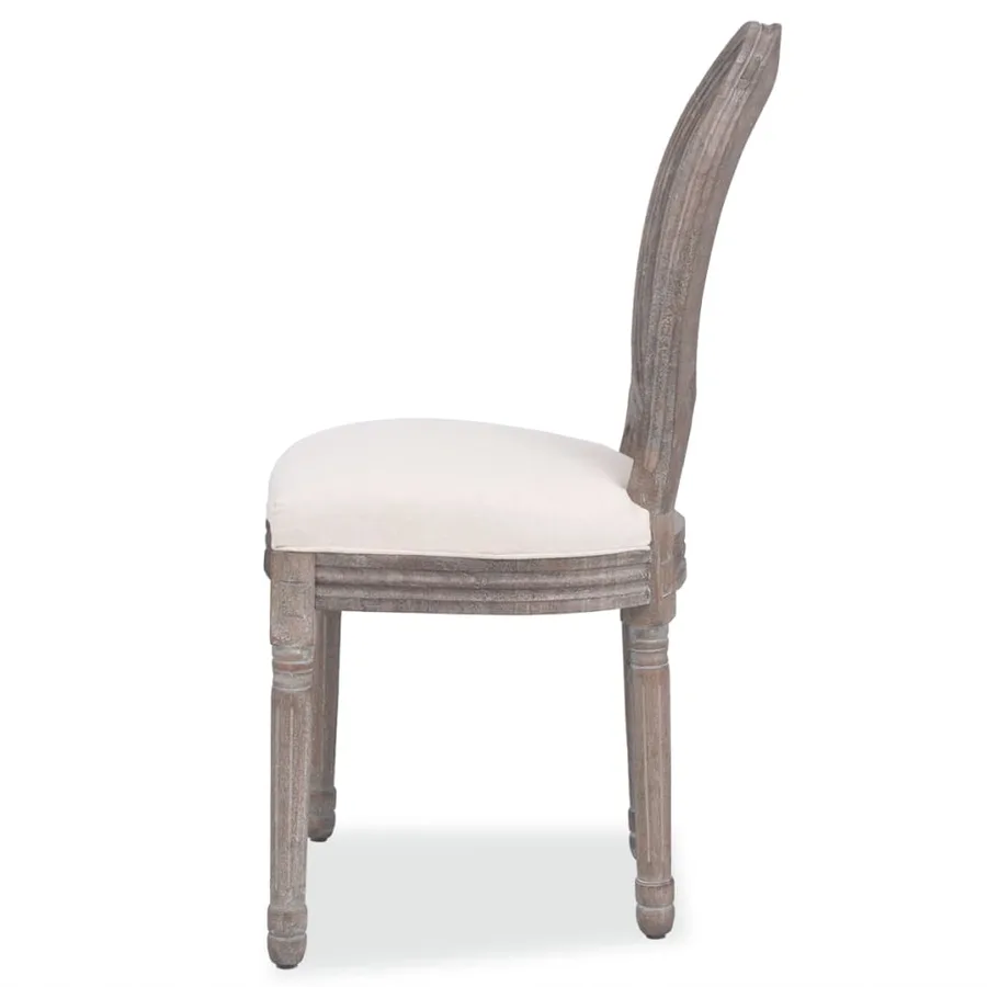 Chaises à manger lot de 2 crème tissu - 4