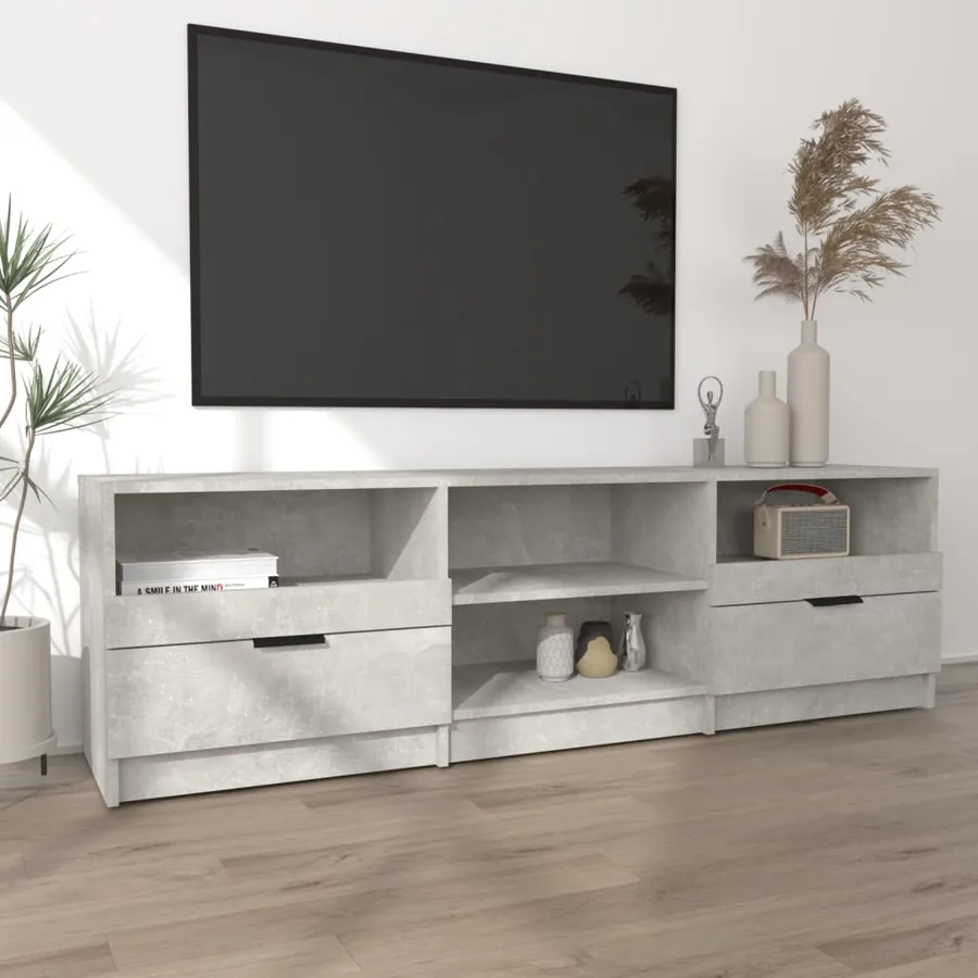 Meuble TV Gris béton 150x33,5x45 cm Bois d'ingénierie - 3