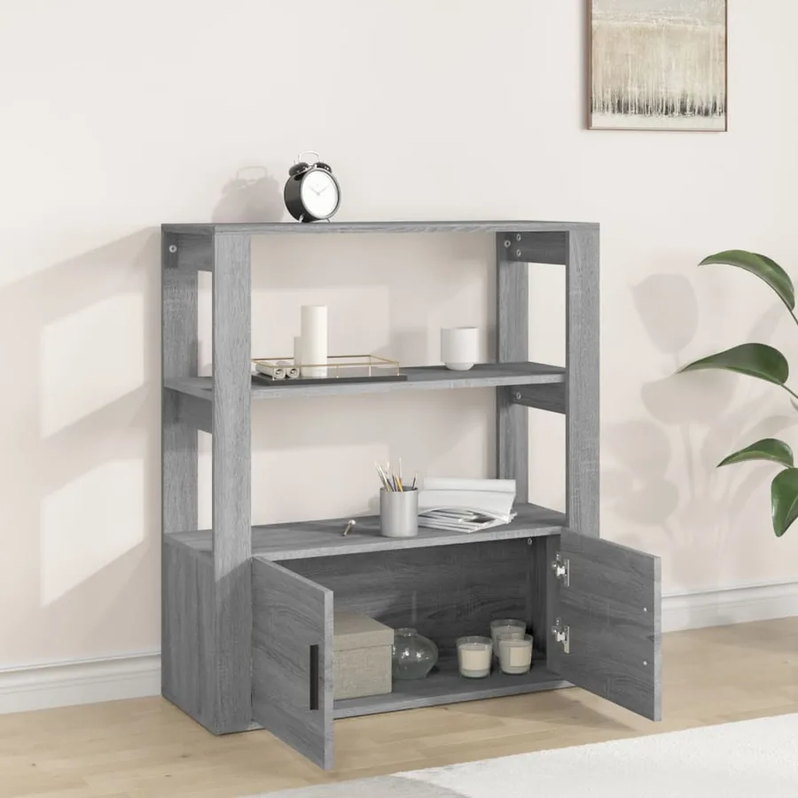 Buffet Sonoma gris 80x30x90 cm Bois d'ingénierie - 3