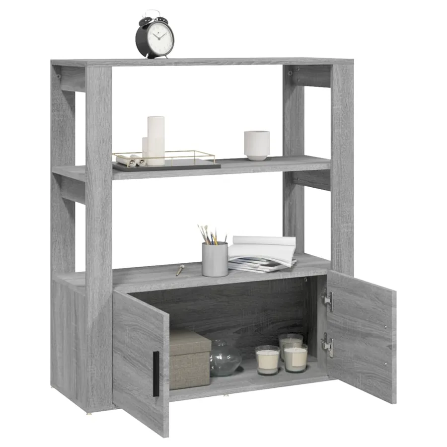 Buffet Sonoma gris 80x30x90 cm Bois d'ingénierie - 4