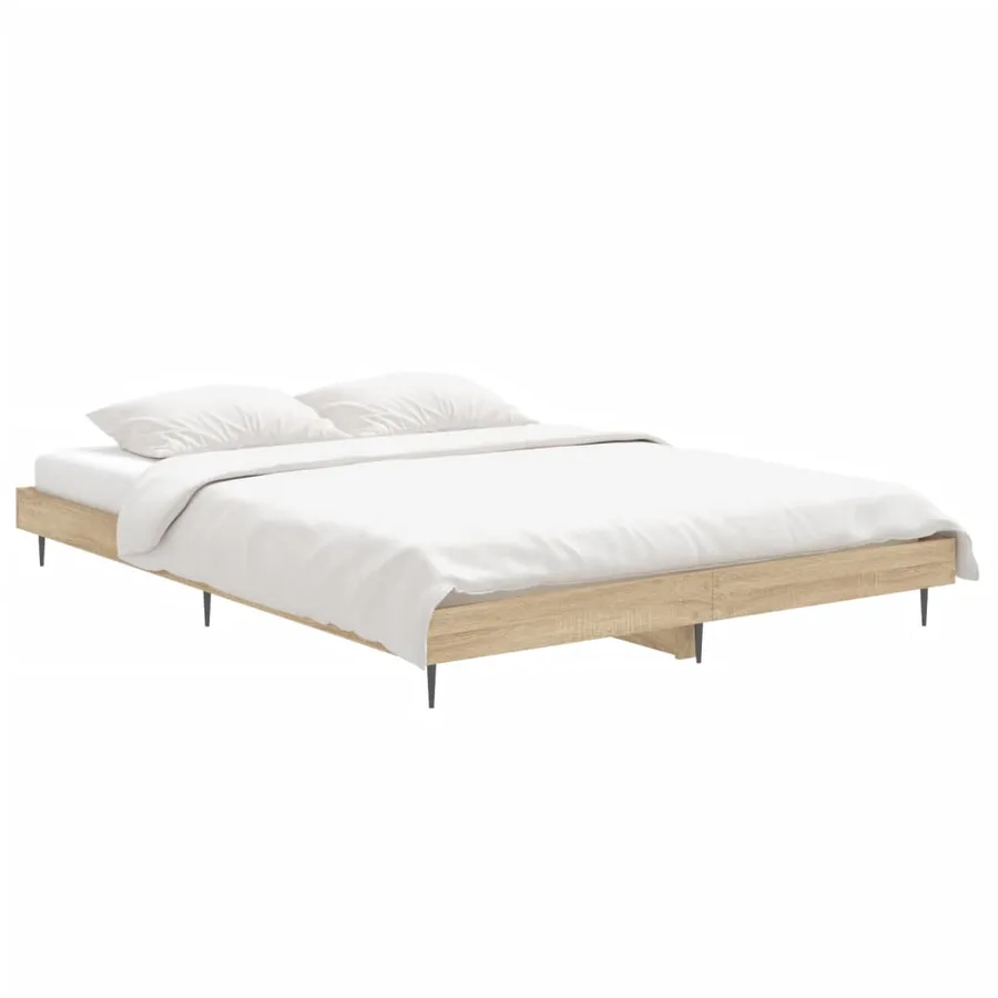 Cadre de lit sans matelas chêne sonoma 140x190 cm - 3
