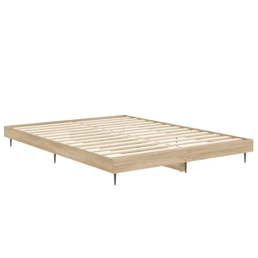 Cadre de lit sans matelas chêne sonoma 140x190 cm - 5