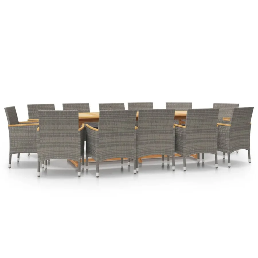 Ensemble à manger de jardin 13 pcs avec coussins Gris - 2