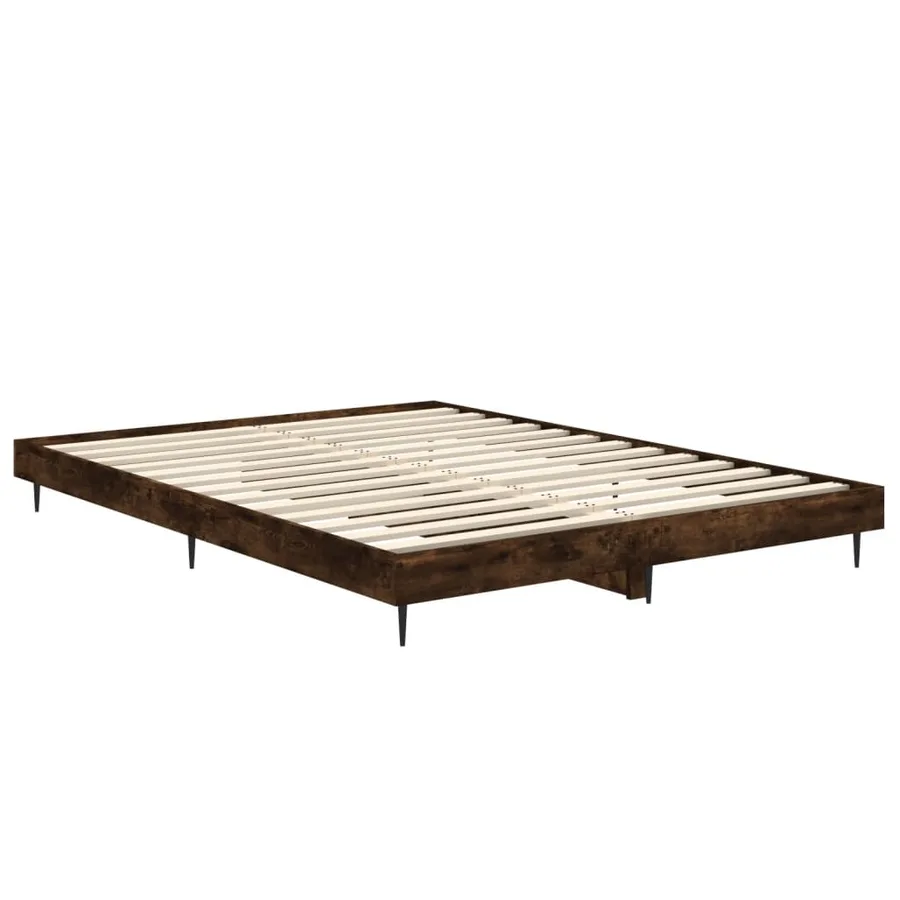 Cadre de lit sans matelas chêne fumé 140x190 cm bois ingénierie - 5