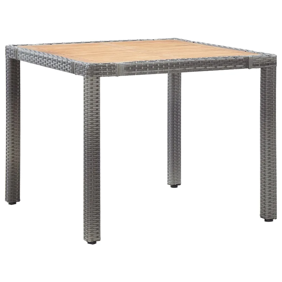 Ensemble à manger de jardin coussins 5pcs Résine tressée Gris - 2