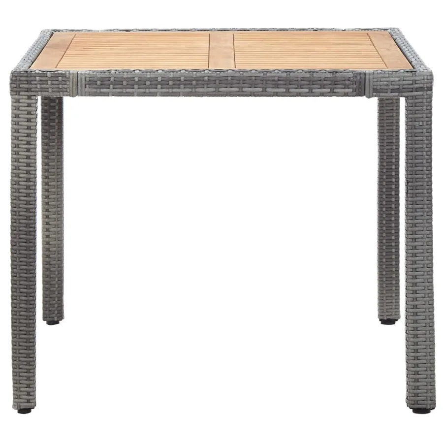 Ensemble à manger de jardin coussins 5pcs Résine tressée Gris - 3