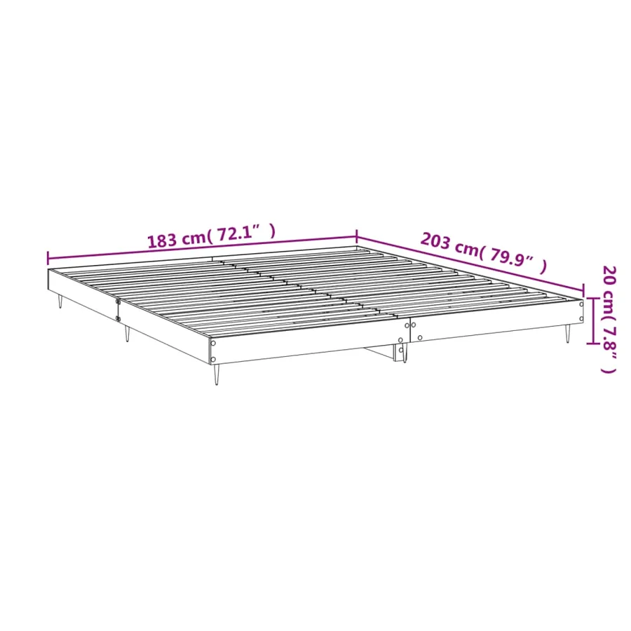 Cadre de lit sans matelas blanc brillant 180x200 cm - 10