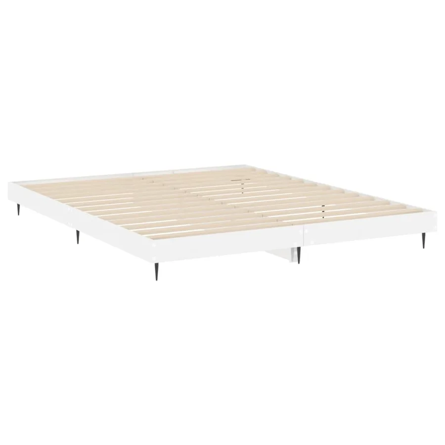 Cadre de lit sans matelas blanc brillant 180x200 cm - 5