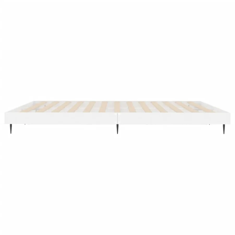 Cadre de lit sans matelas blanc brillant 180x200 cm - 7
