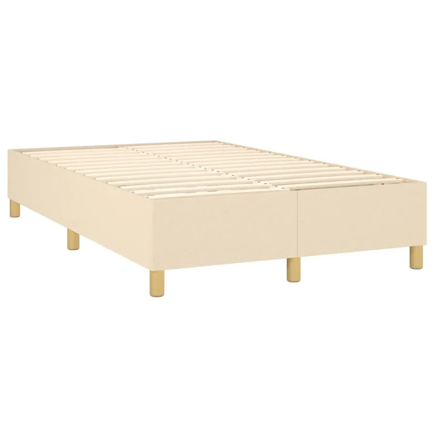 Sommier à lattes de lit avec matelas Crème 120x200 cm Tissu - 4