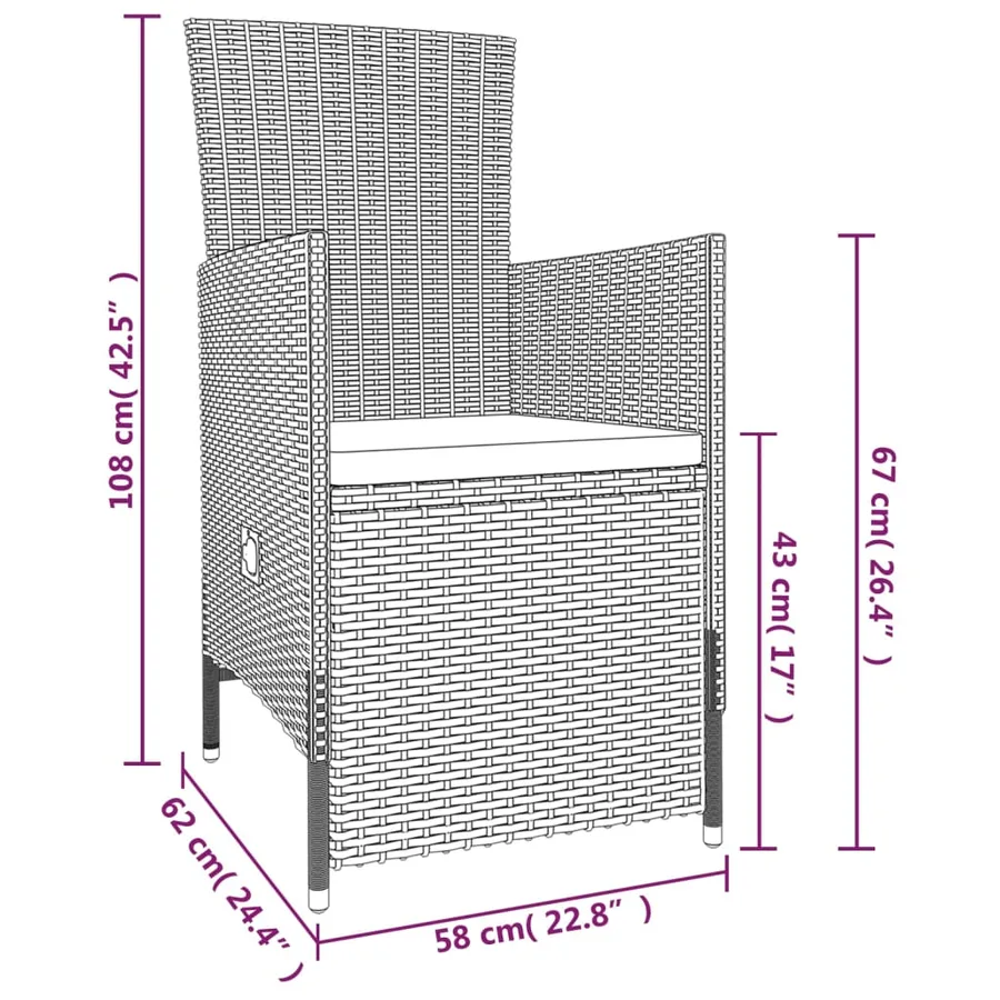 Ensemble à manger de jardin avec coussins 7 pcs Beige - 9