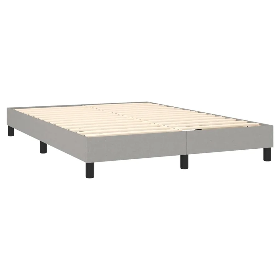 Sommier à lattes de lit avec matelas Gris clair 140x190cm Tissu - 4
