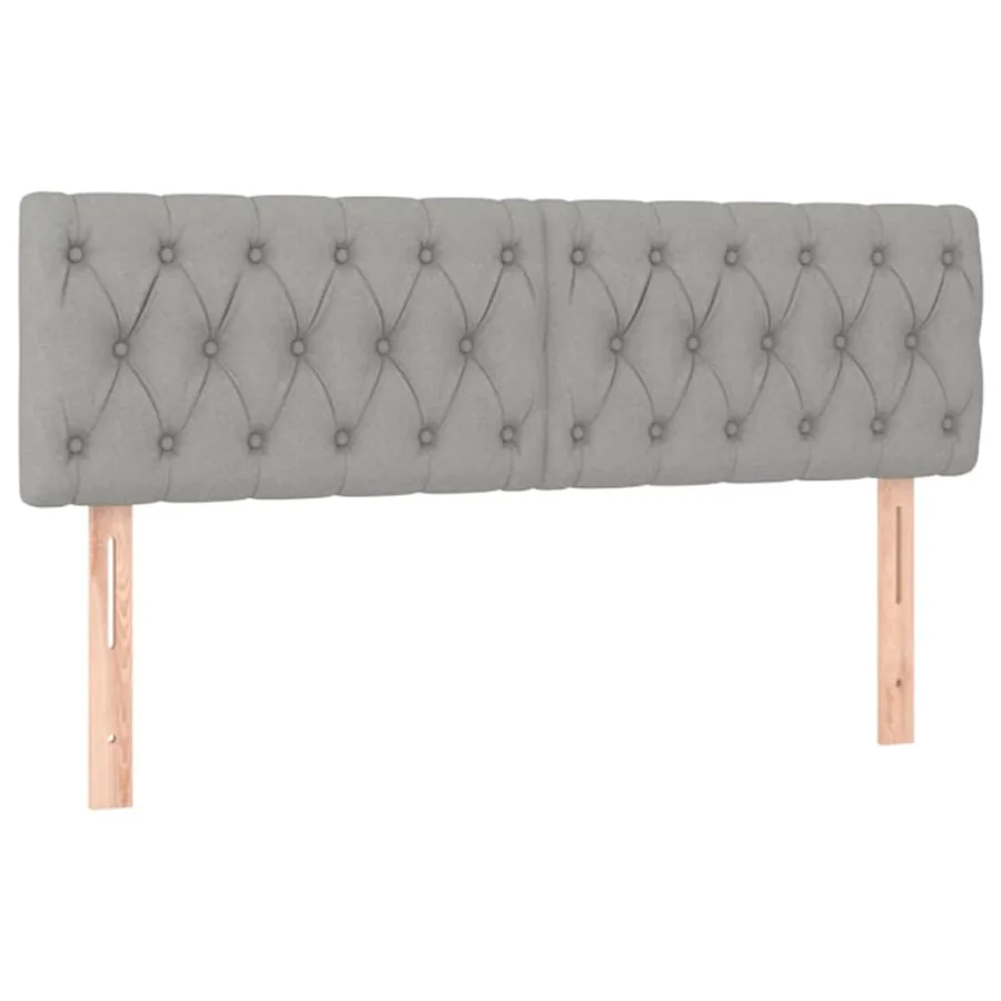 Sommier à lattes de lit avec matelas Gris clair 140x190cm Tissu - 6