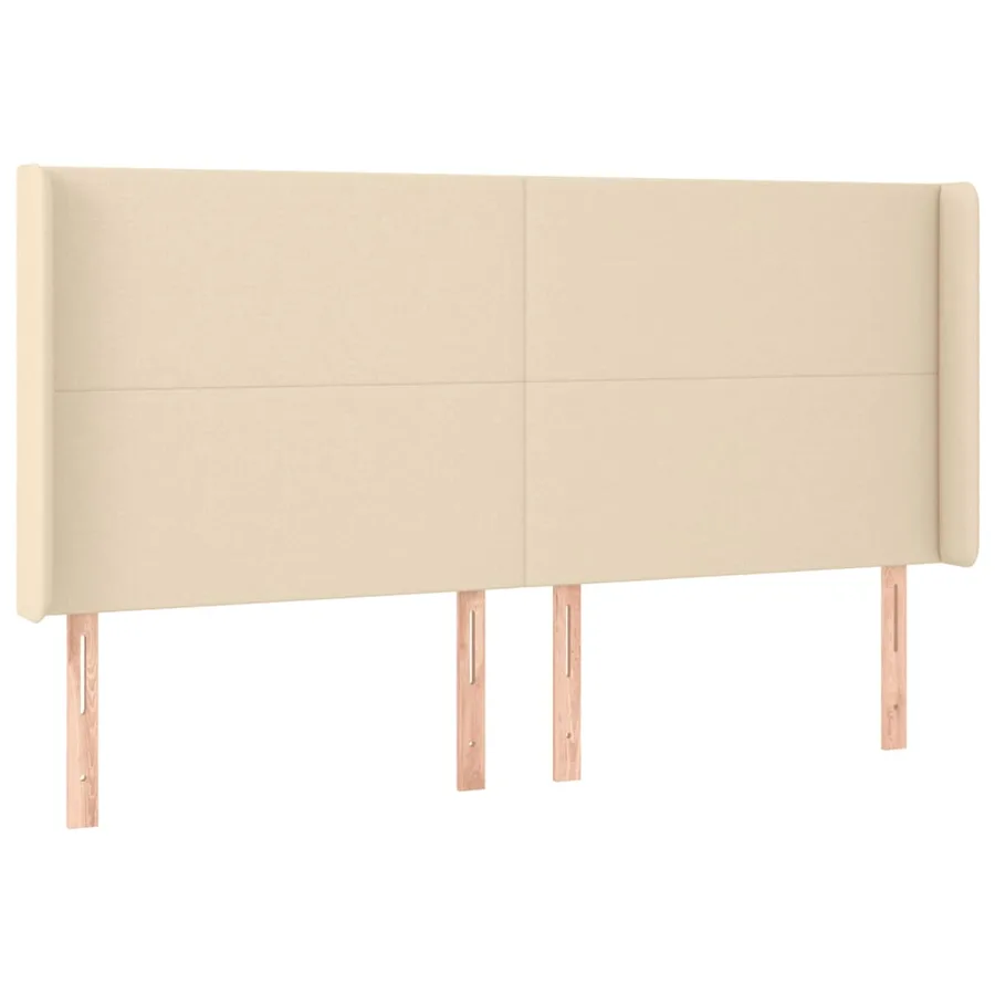 Sommier à lattes de lit matelas et LED Crème 200x200 cm Tissu - 7