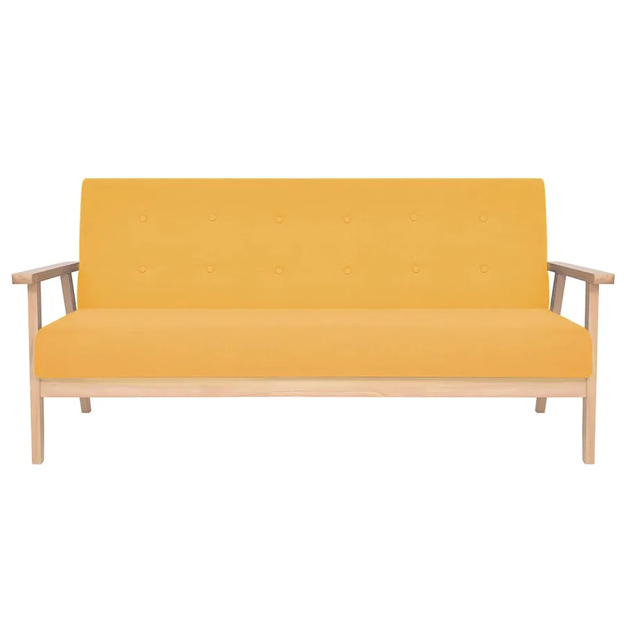 Ensemble de canapé 2 pcs Tissu jaune - 3