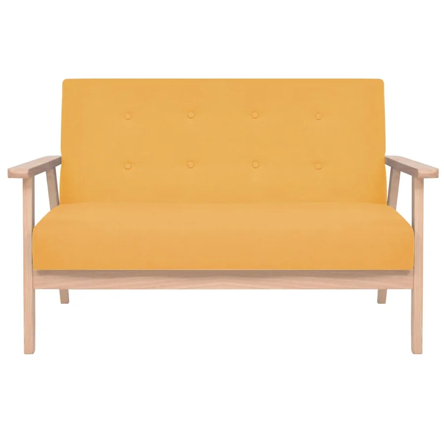Ensemble de canapé 2 pcs Tissu jaune - 5