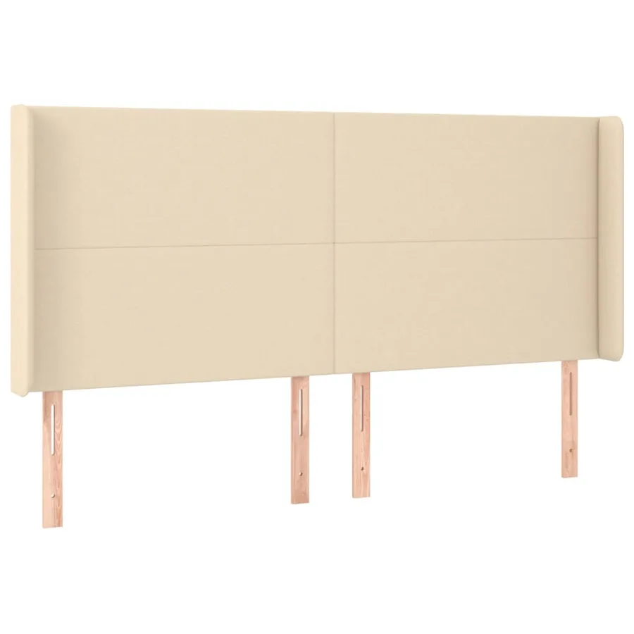 Sommier à lattes de lit avec matelas Crème 200x200 cm Tissu - 6