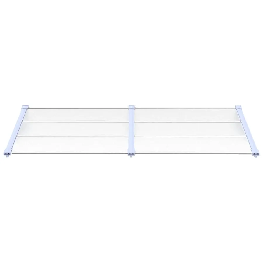 Auvent de porte Gris et transparent 199x90 cm Polycarbonate - 3