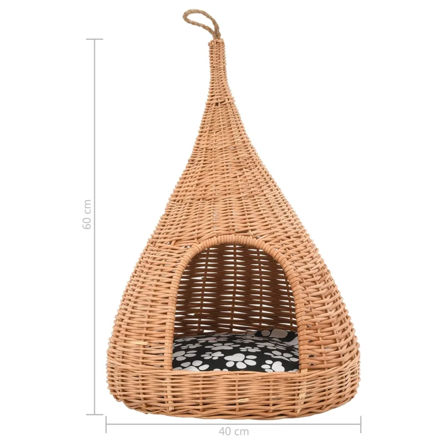 Panier pour chats avec coussin 40x60 cm Saule naturel - 8