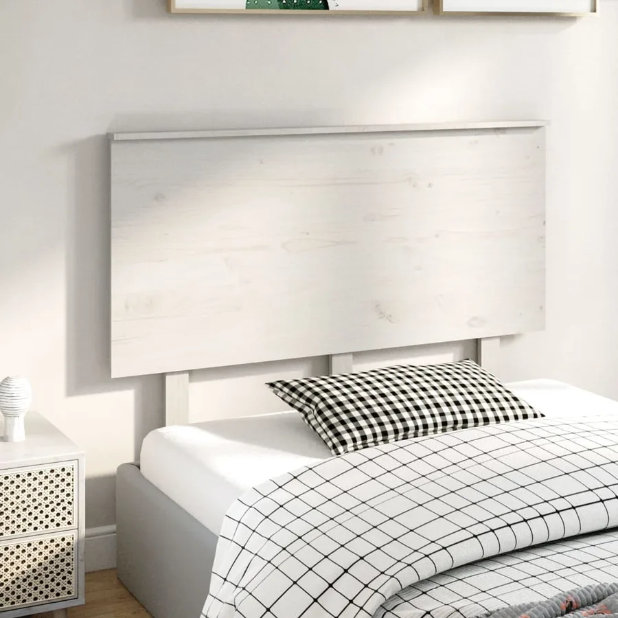 Tête de lit Blanc 124x6x82,5 cm Bois massif de pin - 4