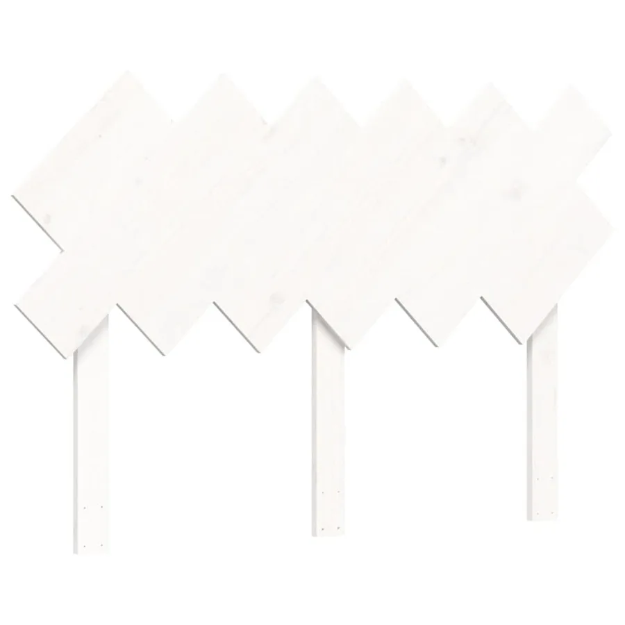 Cadre de lit sans matelas blanc bois de pin massif - 8