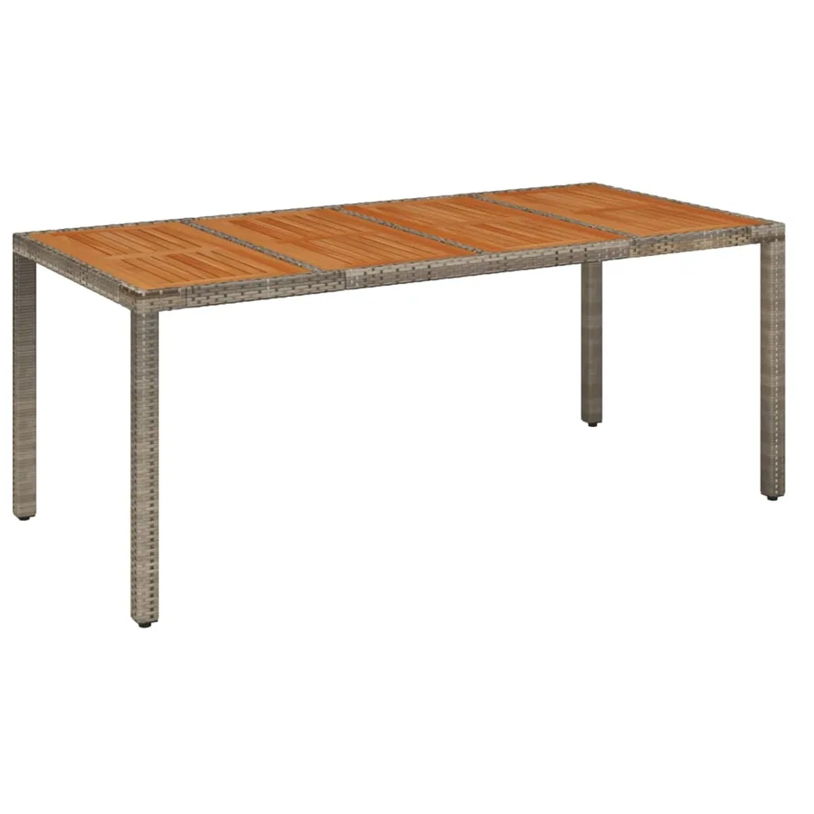 Ensemble à manger jardin et coussins 7 pcs gris rotin - 8