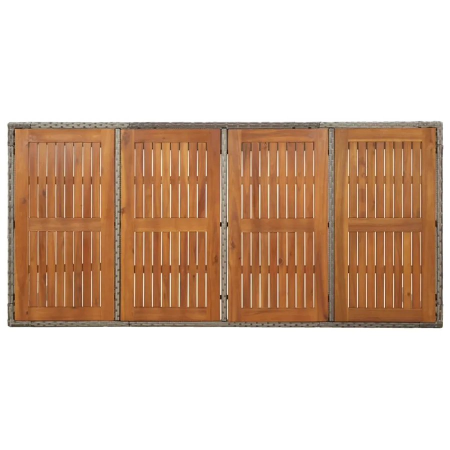 Ensemble à manger jardin et coussins 7 pcs gris rotin - 9