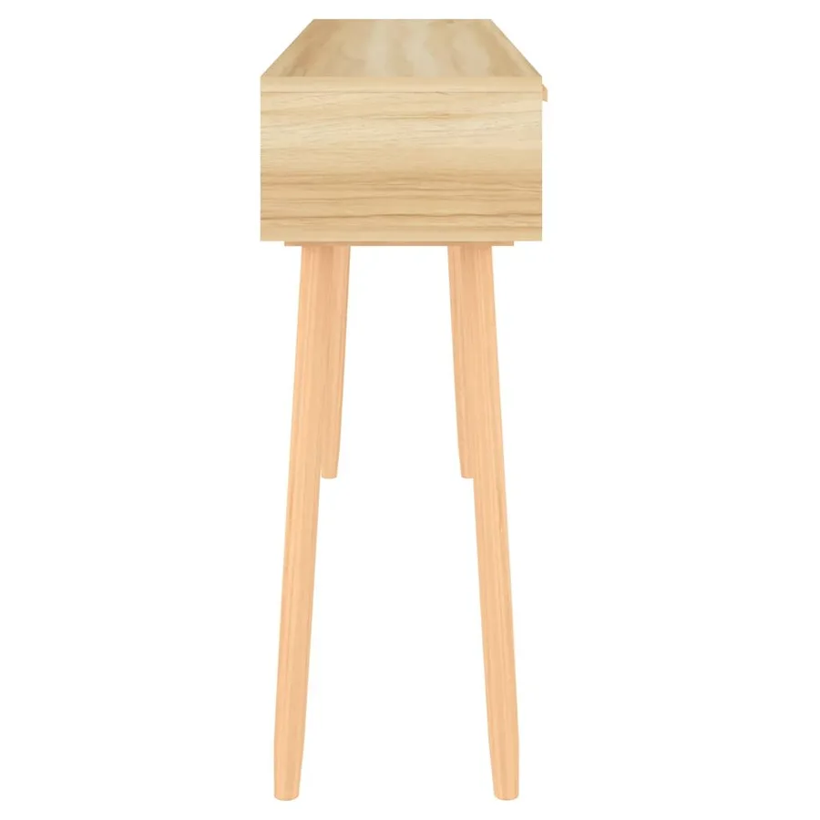 Table console Marron 105x30x75cm Bois massif pin /rotin naturel - 6