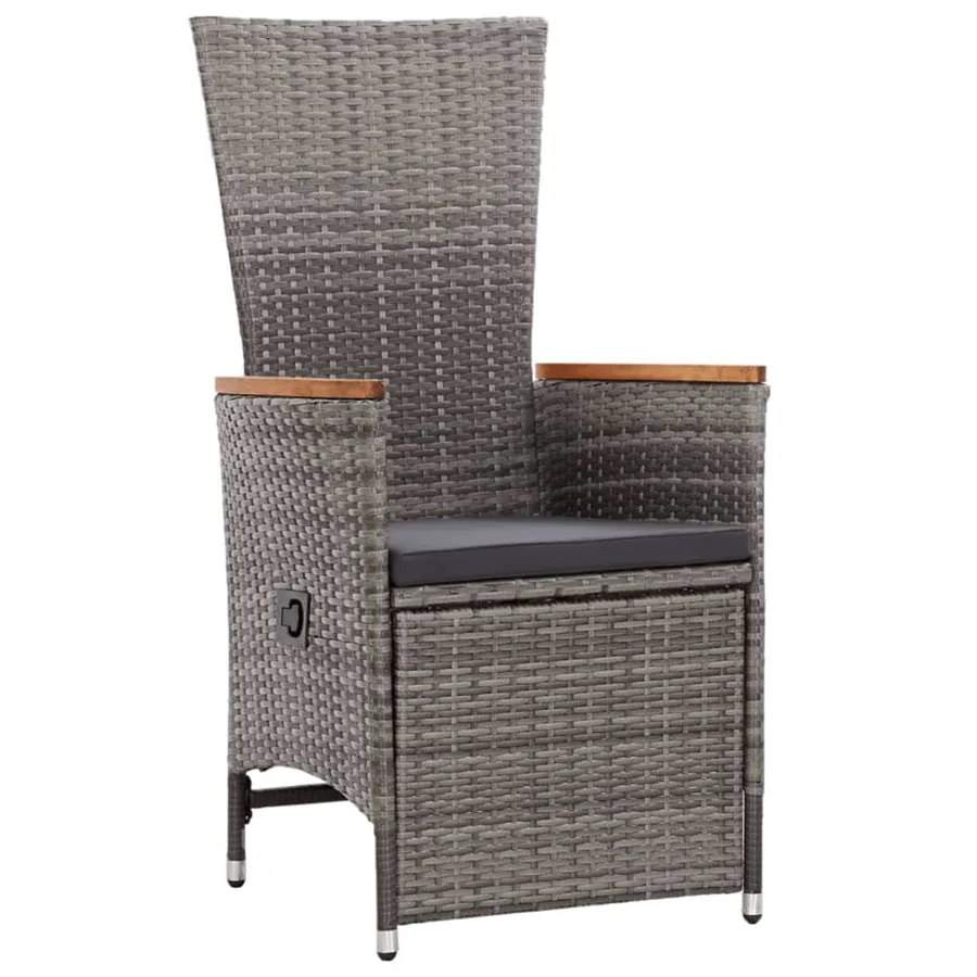 Ensemble à manger de jardin 5 pcs Gris - 3