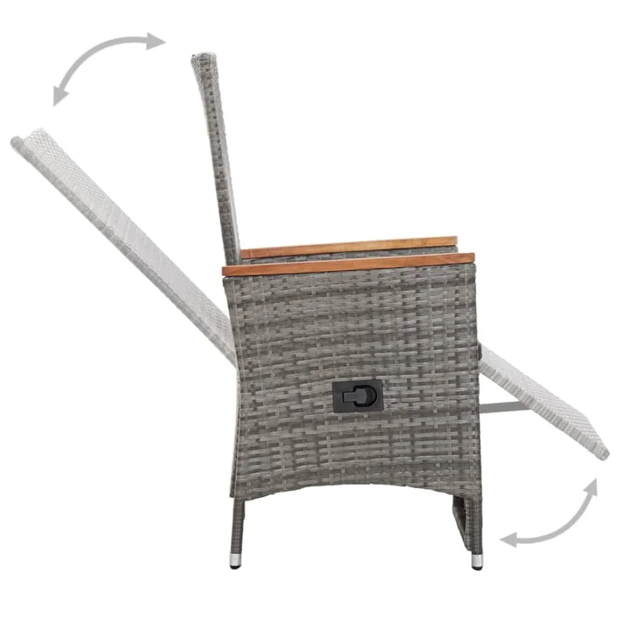 Ensemble à manger de jardin 5 pcs Gris - 5