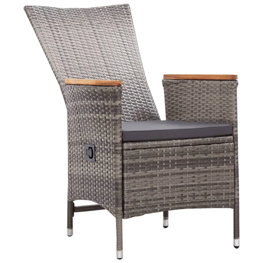 Ensemble à manger de jardin 5 pcs Gris - 9