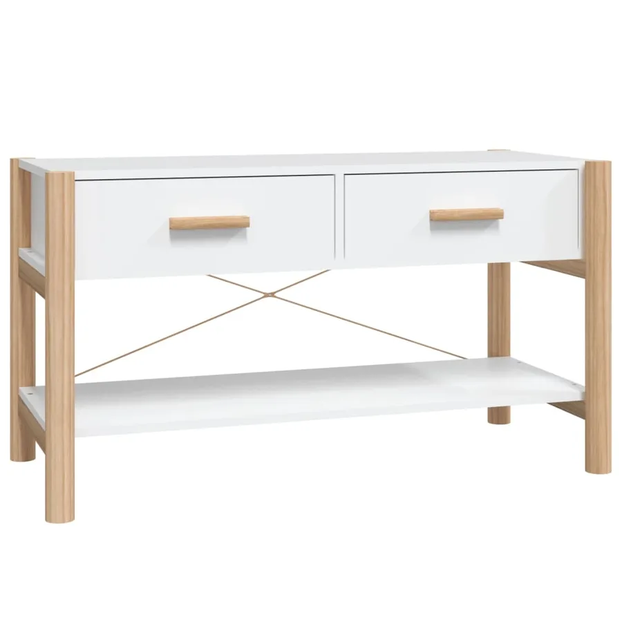 Meuble TV Blanc 82x38x45 cm Bois d'ingénierie - 2
