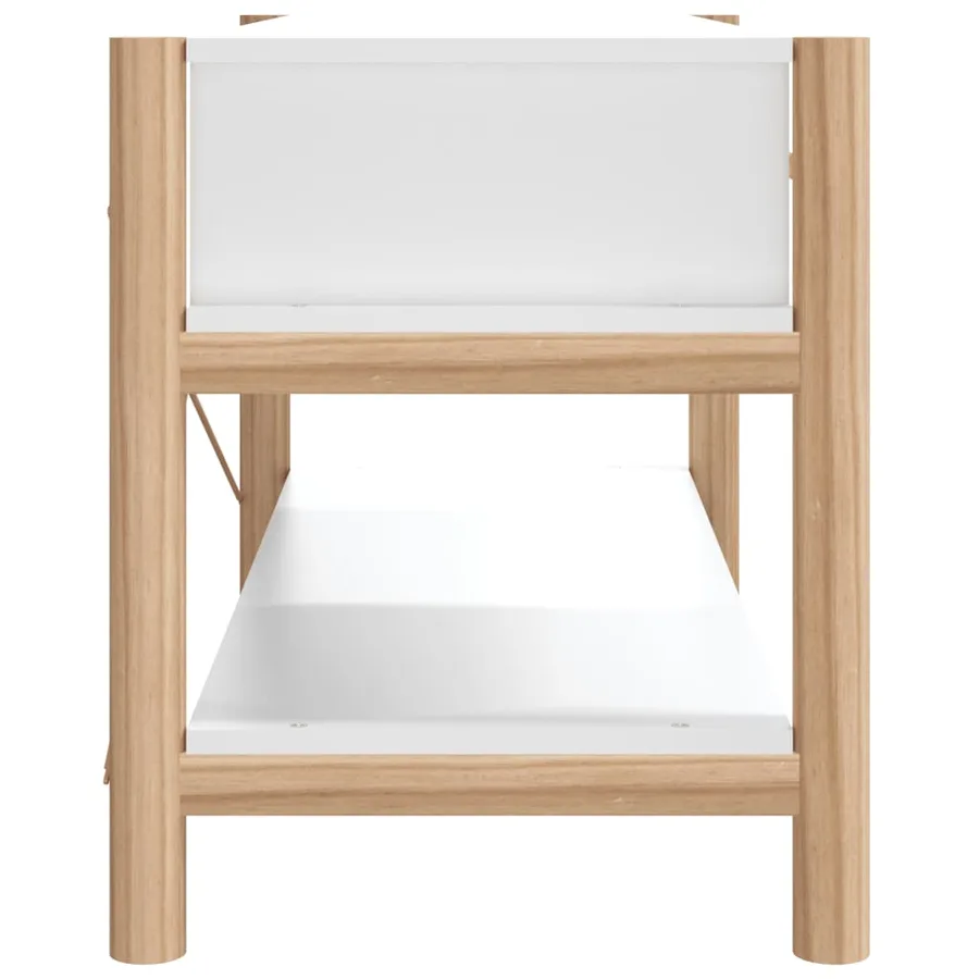 Meuble TV Blanc 82x38x45 cm Bois d'ingénierie - 6